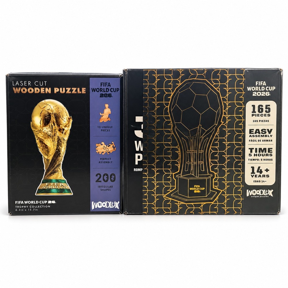Woodlux FIFA World Cup 2026 Trophy Puzzle Bundle 200 Piece + 165 Piece 3D